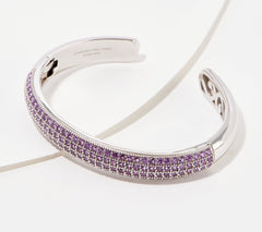Affinity Gems Amethyst Gemstone Cuff – Sterling Silver, Small