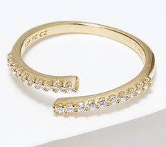Diamonique x Courtney Khondabi Bypass Ring Sterling 14K Gold-Plated Sterling Silver Size 7