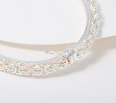 UltraFine 950 Silver Byzantine Bangle Bracelet, Sterling Silver,  7"