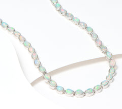 Affinity Gems Oval Tennis  Ethiopian opal Necklace, Sterling Silver