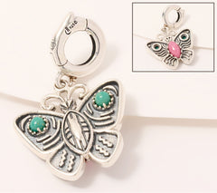 American West Sterling Silver Gemstone Butterfly Reversible Enhancer, 1"