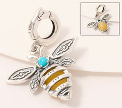 American West Sterling Silver Gemstone Mini Bumblebee Reversible Enhancer, 1"