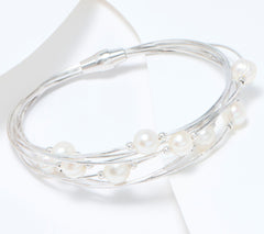 Honora Multi-Strand Cultured Pearl Sterling Silver Bracelet w/ Magnetic Clasp, 6-3/4"