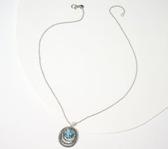 Or Paz Oval Gemstone Pendant 18" Necklace, Sterling Silver