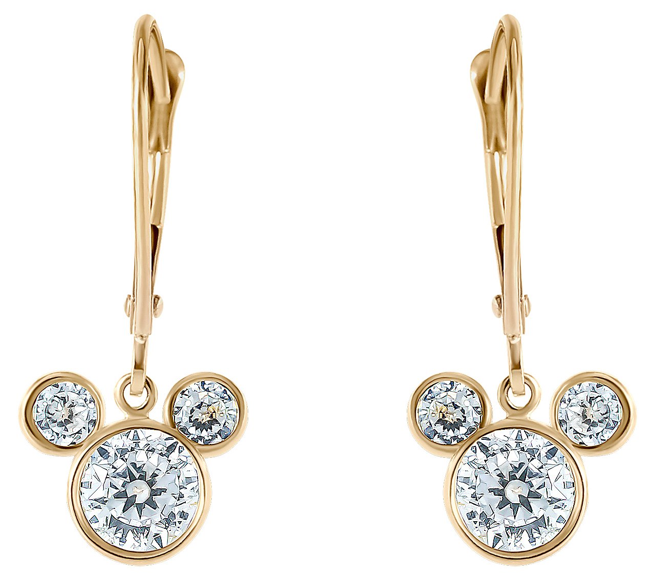 Diamonique's Disney 100 Facet Lever Back Earrings, 14K Gold