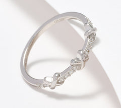Accents by Affinity Diamond X Ring, 0.08cttw, Sterling Silver, Sz 9