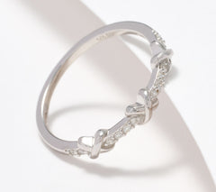 Affinity Diamond Sterling Silver X-Design Ring, Size 6