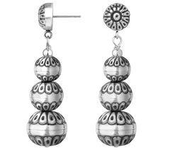 American West Sterling Silver Native Pearl Graduated Dangle Earrings