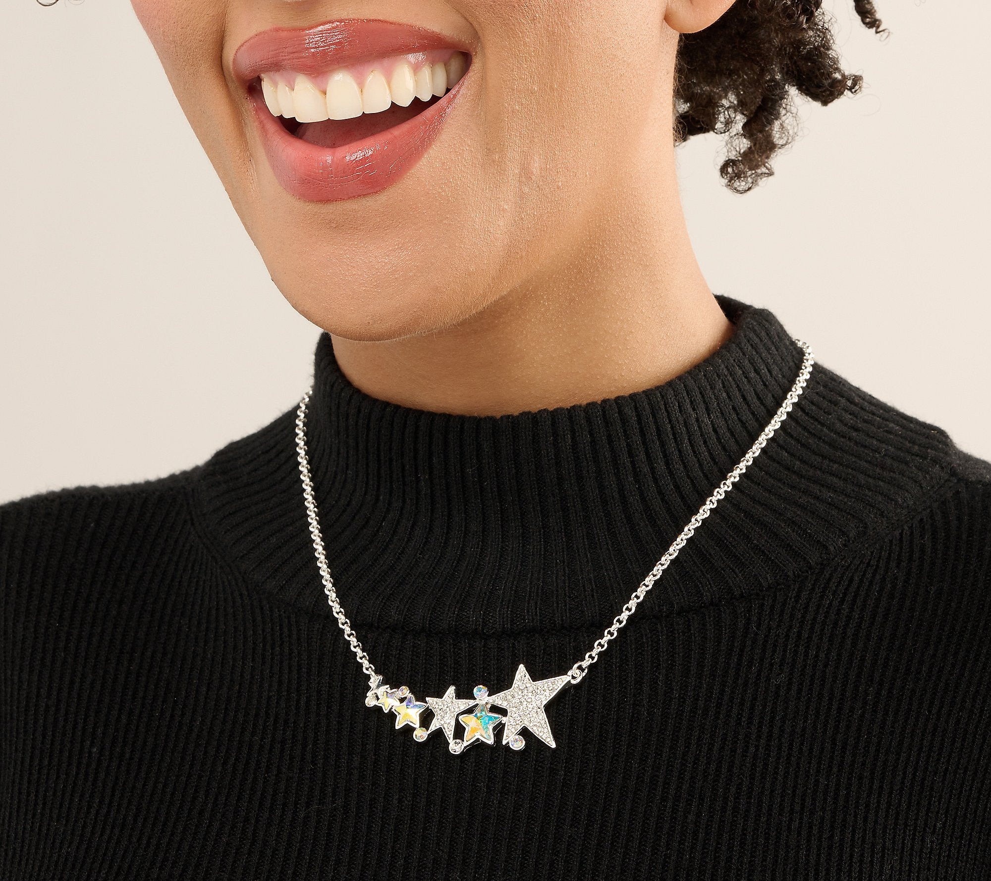 Kirks Folly Solar Galaxy Star Dancer Necklace, Silvertone