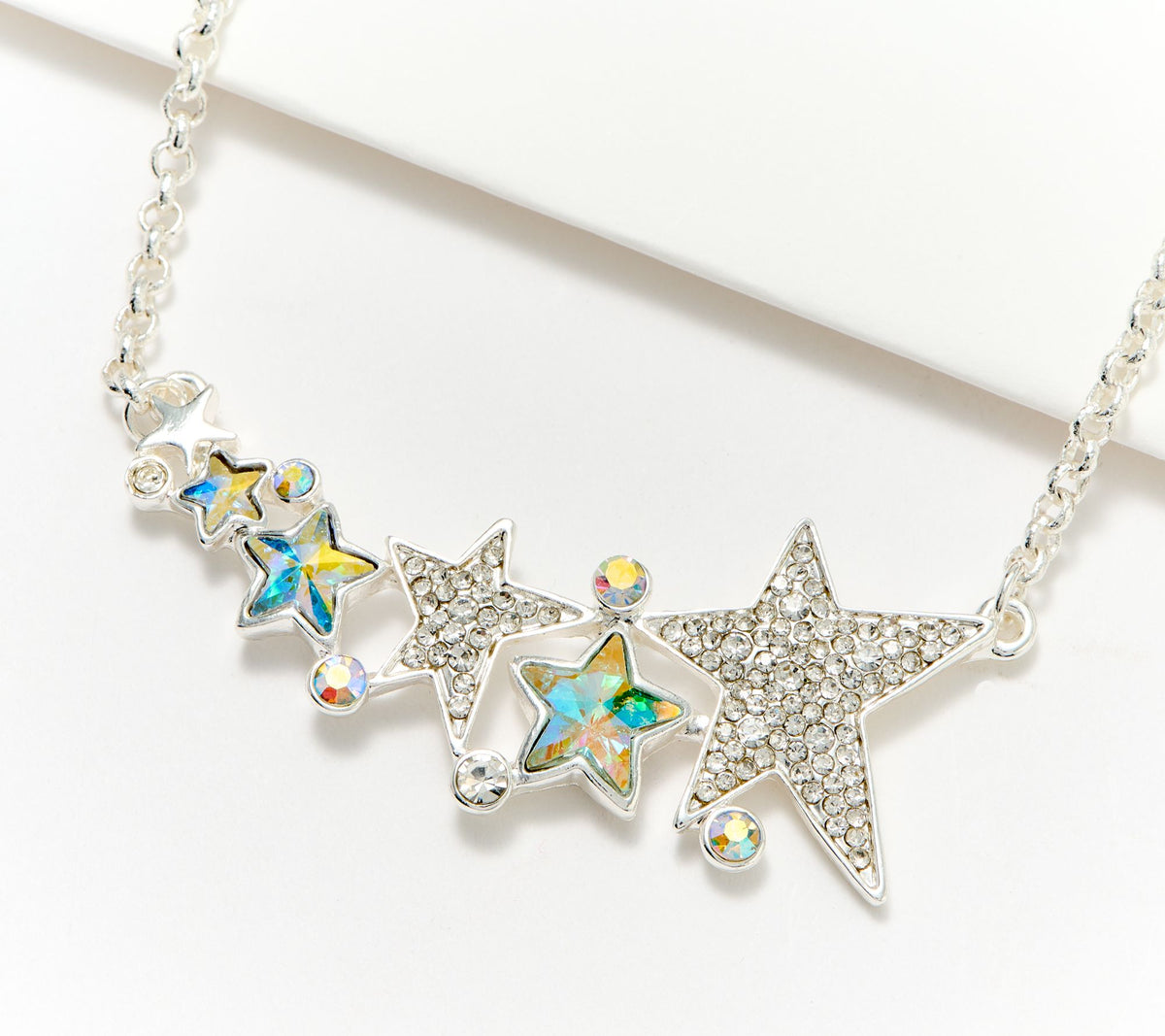 Kirks Folly Solar Galaxy Star Dancer Necklace, Silvertone