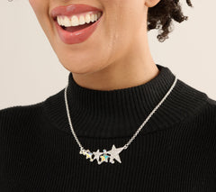 Kirks Folly Solar Galaxy Star Dancer Necklace, Silvertone