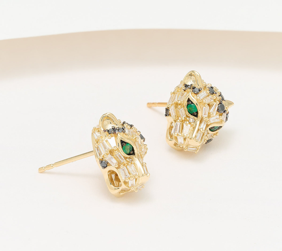 Effy Panther Gemstone & Diamond Stud Earrings, 14K