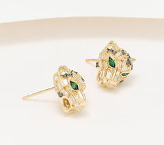 Effy Panther Gemstone & Diamond Stud Earrings, 14K
