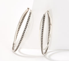 JAI Sterling Silver Balance & Harmony Kalahari Hoop Earrings, 2"