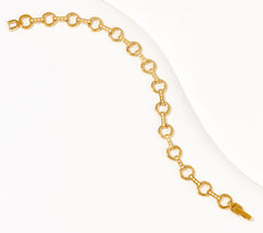 Diamonique 35th Anniversary Status Link Bracelet, 4K GoldClad Sterling Silver Size 6-3/4"