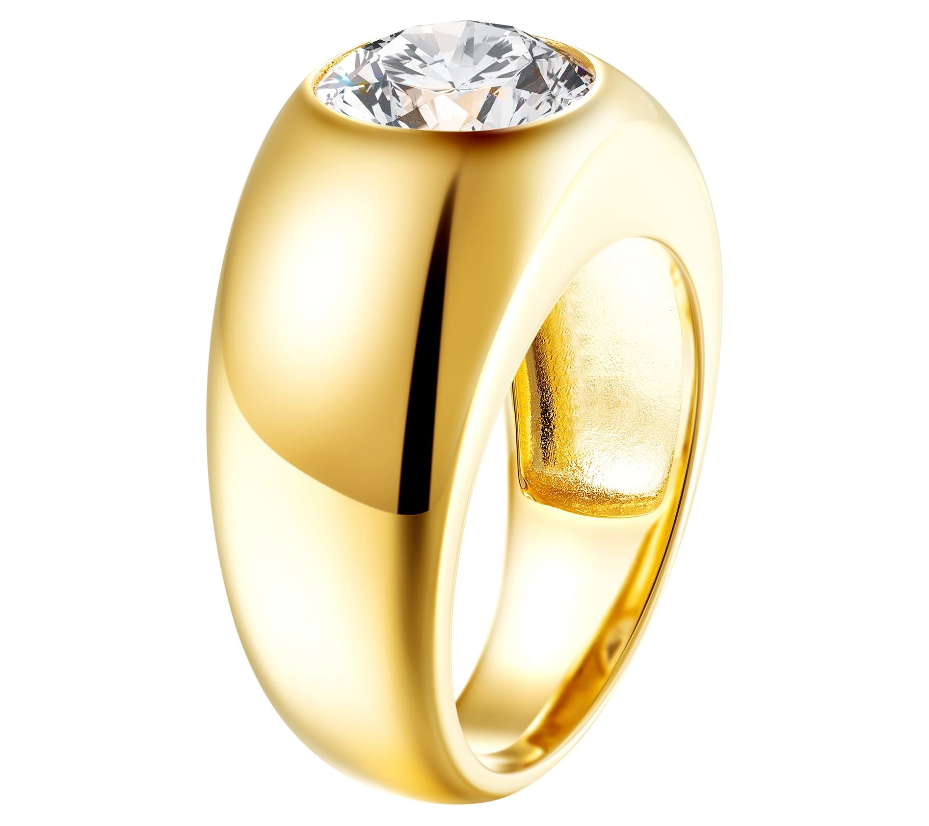 Diamonique X Jennifer Miller Sterling Silver Goldclad 3.15 cttw Band Ring, Size 8