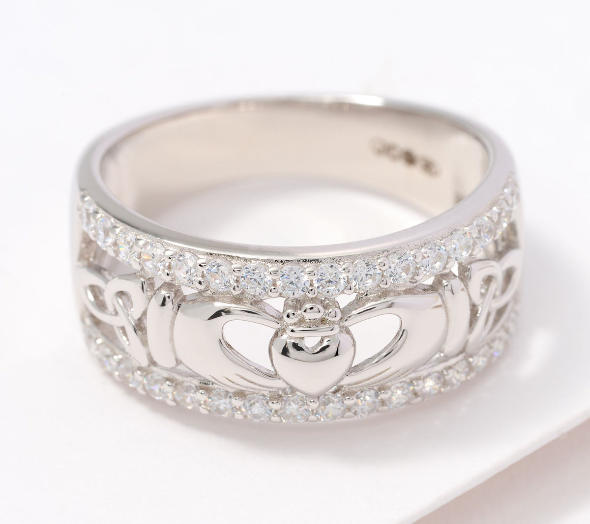 Fado Sterling Silver Trinity Claddagh Band Ring, Size 5