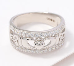 Fado Sterling Silver Trinity Claddagh Band Ring, Size 5