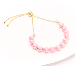 Honora Goldclad SS Cultured Blush Pearl Adjustable Box Chain Bracelet