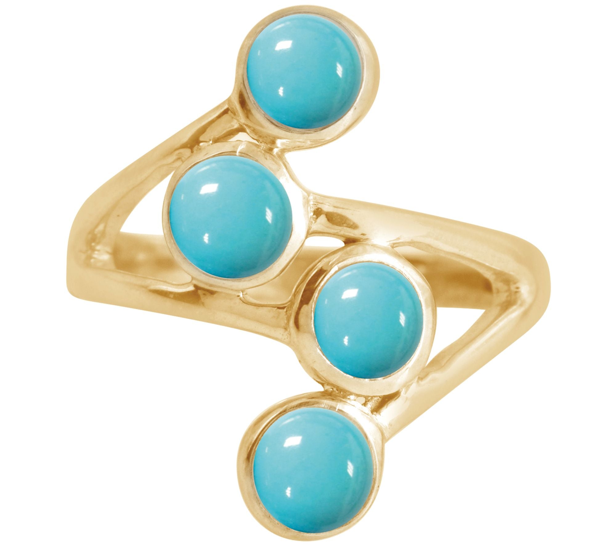 Affinity Gems Sterling Silver Goldclad Turquoise East West Ring, Size 8
