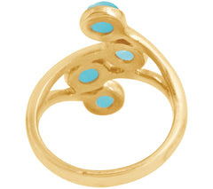Affinity Gems Sterling Silver Goldclad Turquoise East West Ring, Size 8