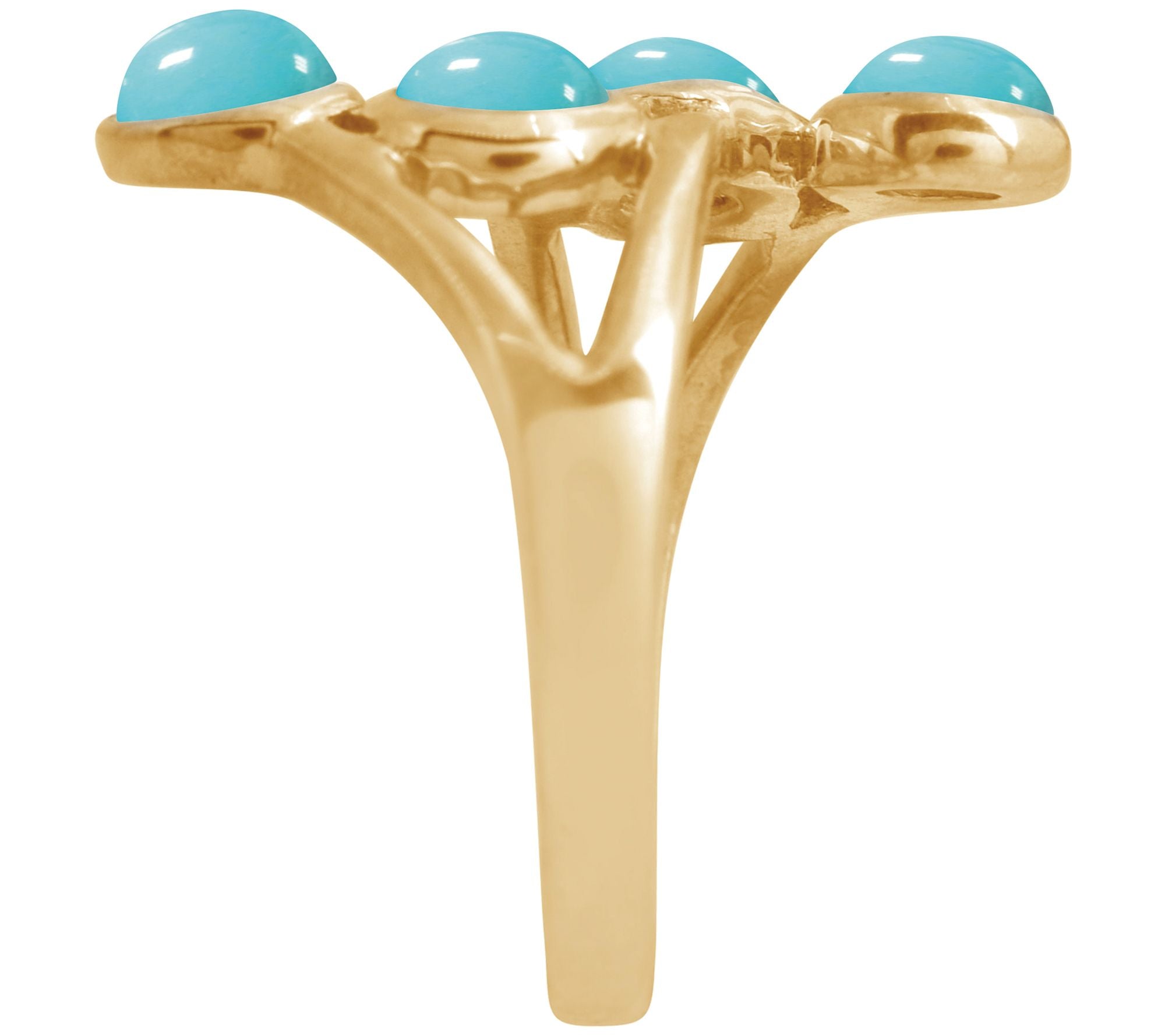Affinity Gems Sterling Silver Goldclad Turquoise East West Ring, Size 8