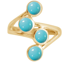 Affinity Gems Sterling Silver Goldclad Turquoise East West Ring, Size 8
