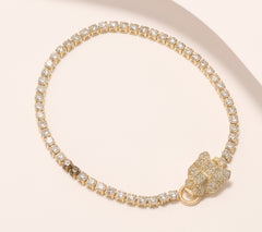 Effy Signature Diamond Panther Tennis Bracelet 14k Gold, 7-1/4"