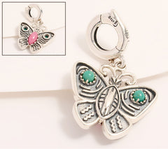 American West Sterling Silver Gemstone Mini  Butterfly Enhancer, 1-3/8"