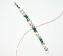 Or Paz Sterling Silver Organic Leaves Malachite Line Bracelet, 7-1/4"