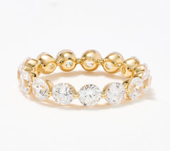 Diamonique Floating Bezel Round-Cut Eternity Ring, 14K GoldClad Sterling Silver Size 8