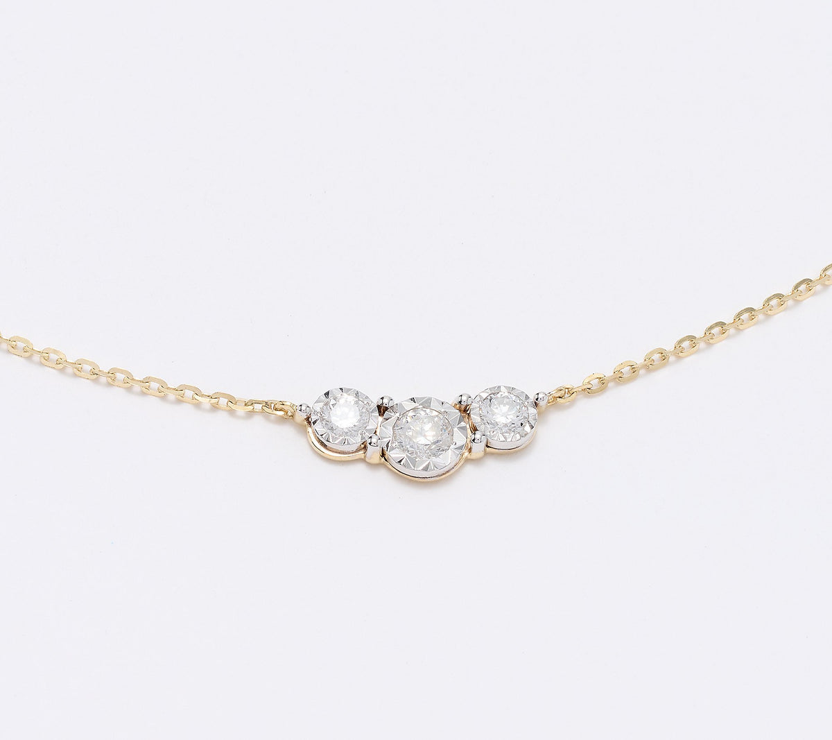 Affinity 14K Yellow Gold Triple  0.15cttw Diamond Necklace, 18" (Copy)
