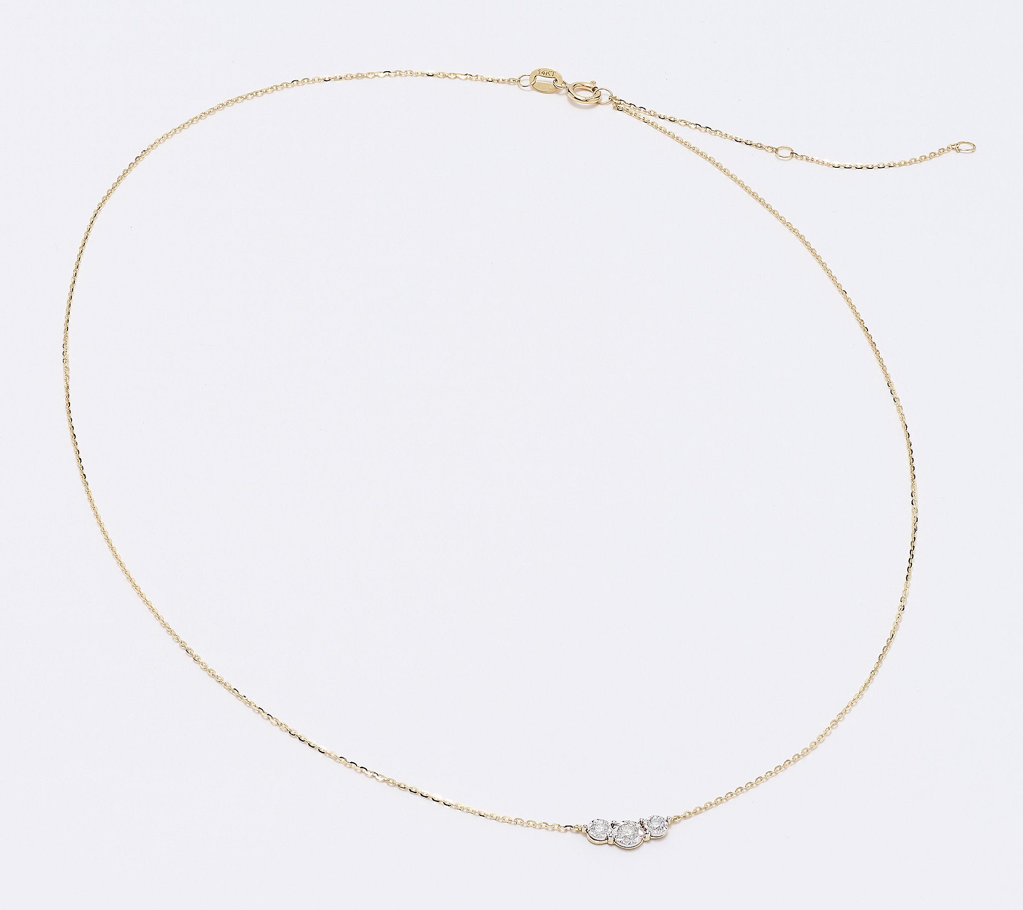 Affinity 14K Yellow Gold Triple  0.15cttw Diamond Necklace, 18" (Copy)
