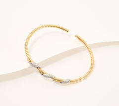 David Markstein Sterling Silver Two-tone Tubogas Cuff Bracelet, 8"