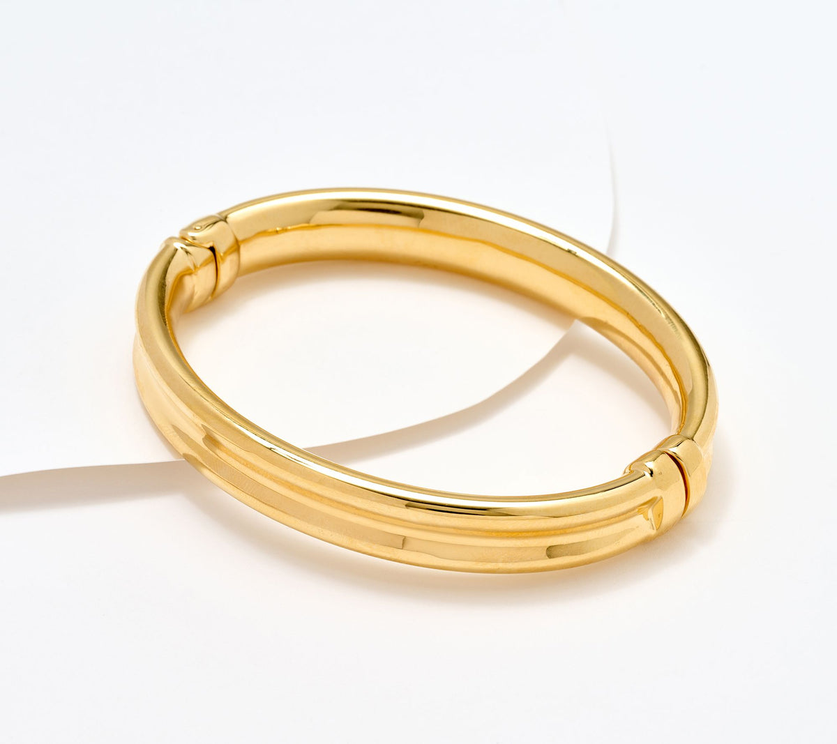 BellaOro 14K Gold Over Resin Bold Hinged Bangle Large