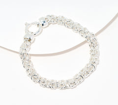UltraFine 950 Silver Byzantine Italian Chain Bracelet Avg