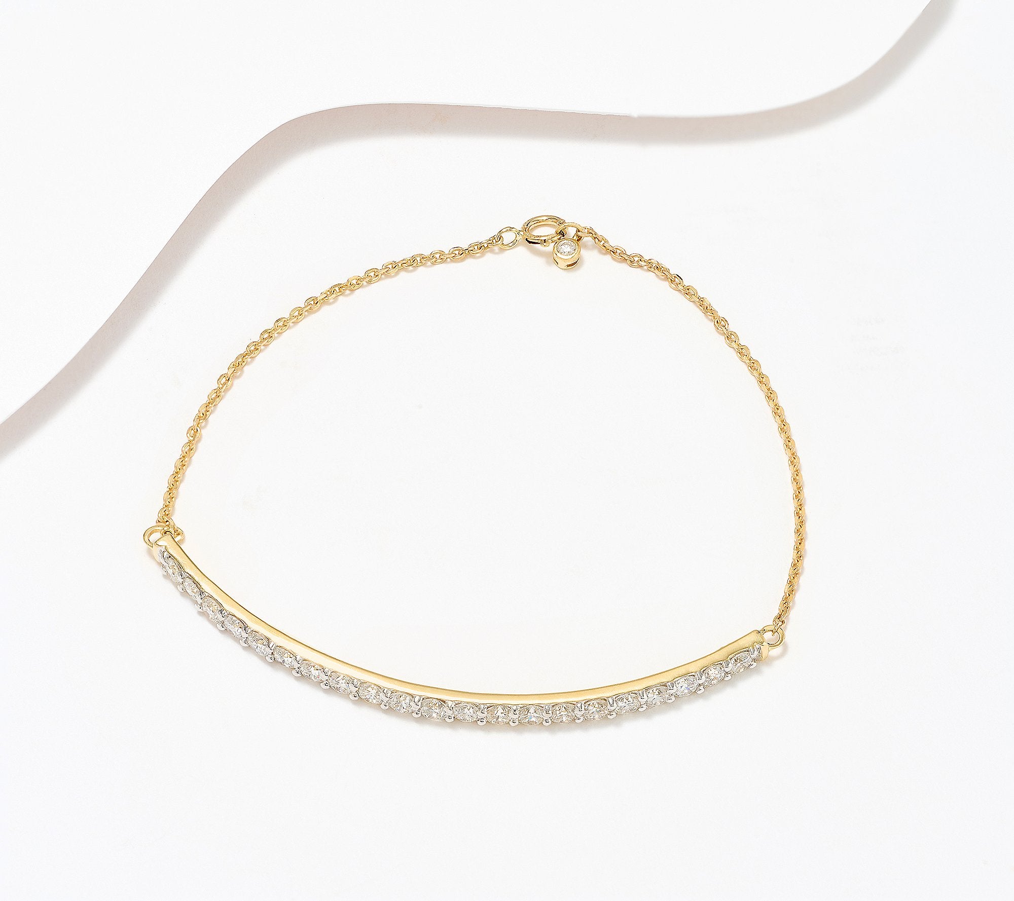 QVC Fire Light Lab Grown Diamond Bar 2.25cttw Bracelet, 14K