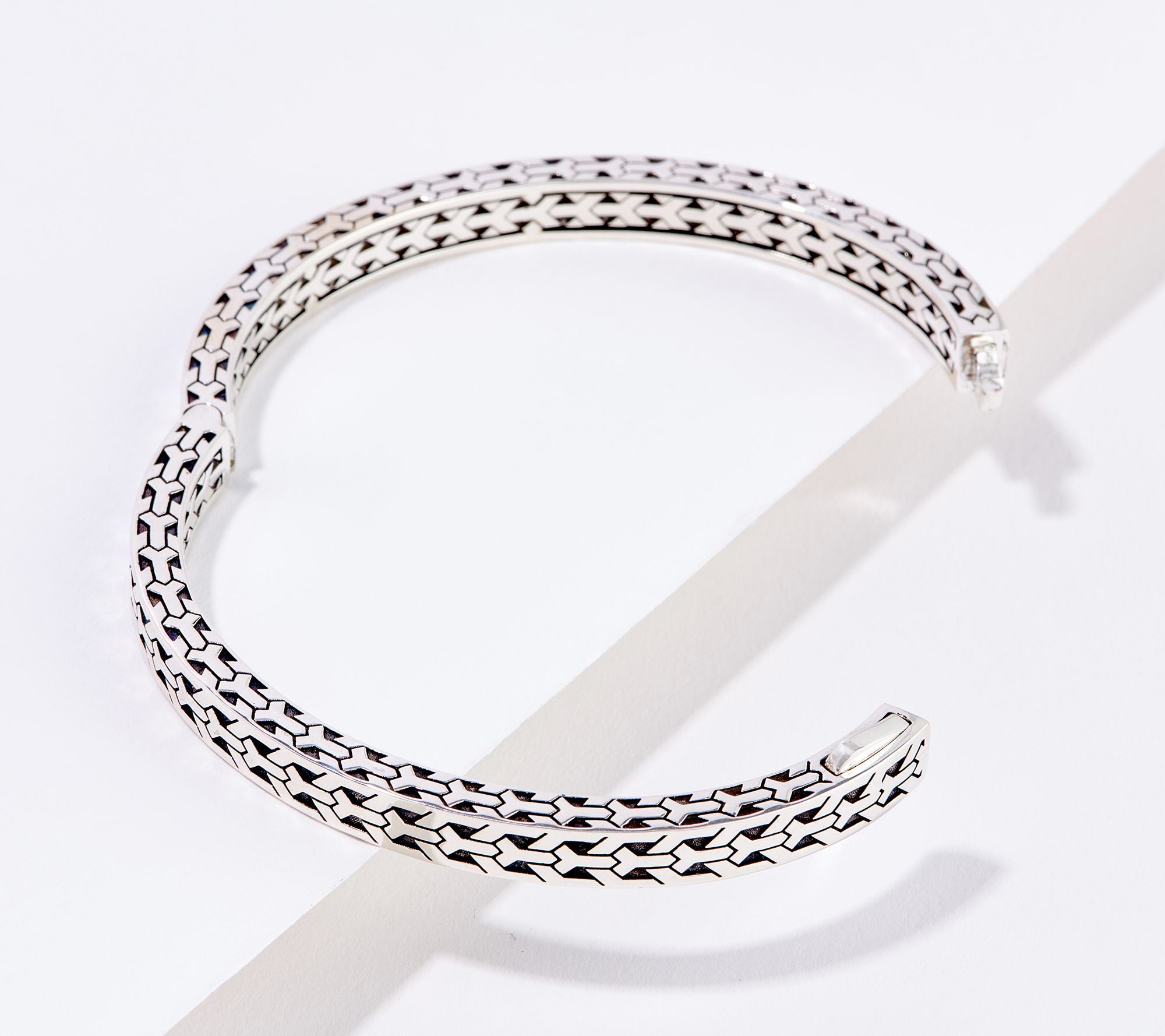 JAI Sterling Silver Signature Crane Design Bangle Bracelet, 6-3/4"