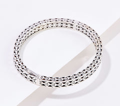 JAI Sterling Silver Signature Crane Design Bangle Bracelet, 6-3/4"
