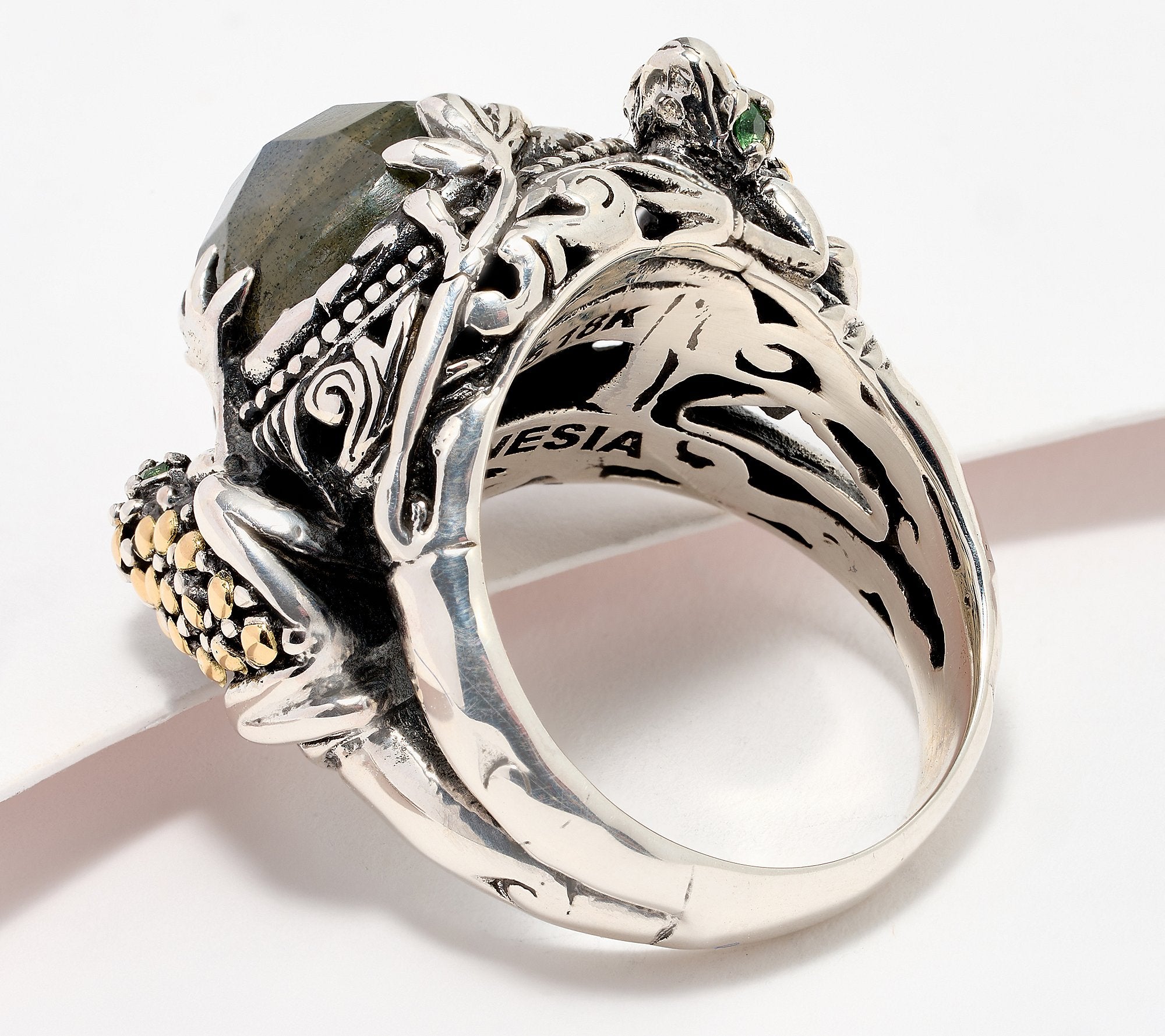 Artisan Crafted by Robert Manse Gemstone Frog Ring, Sterling, Size 8