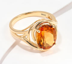 Vault Discoveries Oval Cut Serra Citrine Ring, 14k Gold, Size 6