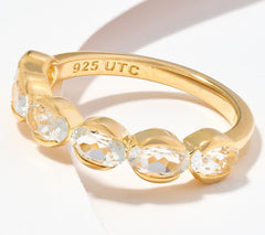 Affinity Gems Gold-Over Sterling Silver Semi-Precious White Topaz Band Ring Size 6