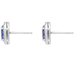 Affinity Gems Sterling Silver Tanzanite & Zircon Stud Earrings,