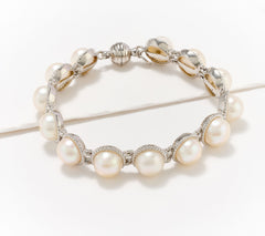 Honora Sterling Silver Cultured Freshwater Pearl Tennis Bracelet, 6-3/4" fit
