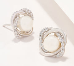 Honora Cultured Pearl Stud Earrings, Sterling Silver