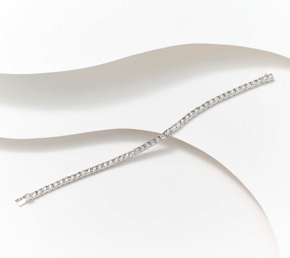 Fire Light Sterling Silver Lab Grown Diamond 1cttw Tennis Bracelet, 8"