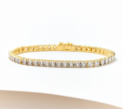 Fire Light Sterling Silver Goldclad Lab Grown Diamond  1ct Tennis Bracelet, 6-3/4"