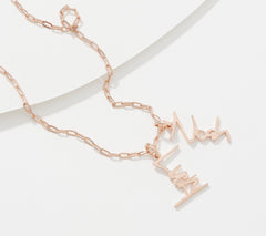 Laurel & Bleau Handwritten Signature Necklace 14K Rose Gold Over Sterling Silver