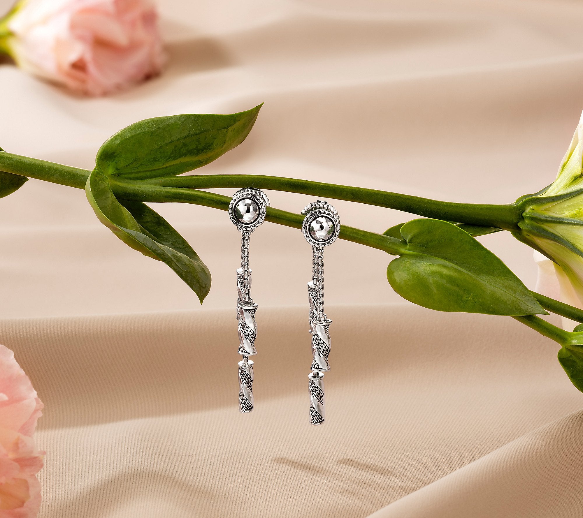 JAI Sterling Silver Sukhothai Drop Earrings