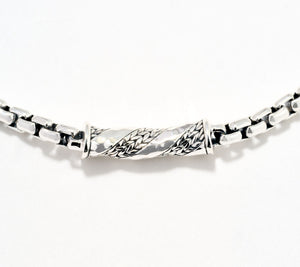 JAI Sterling Silver Box Chain & Sukhothai Ankle Bracelet, 10"